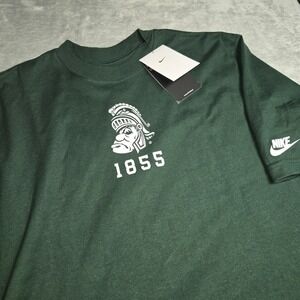 Nike Michigan State Spartans Cropped Boxy Tee Womens Large Green 1855 NWT